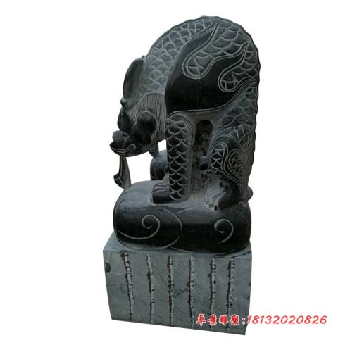 门前古代神兽避水兽石雕