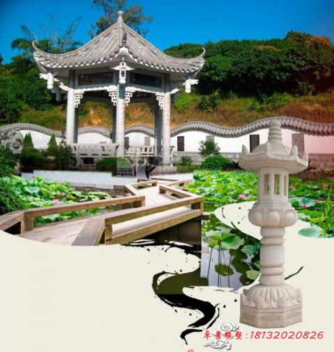 公园景观大理石凉亭