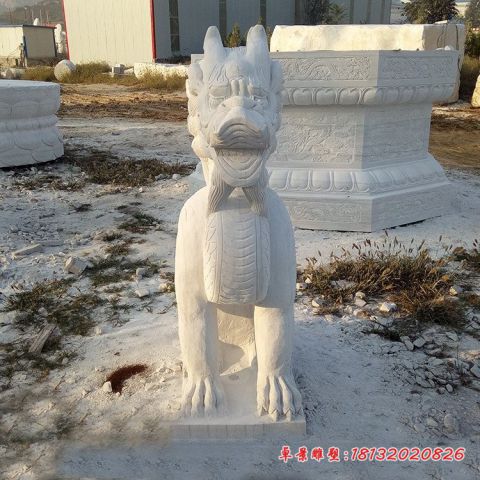 企业门口大理石镇宅石雕麒麟