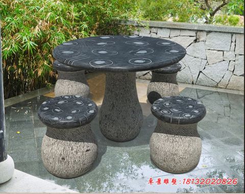 庭院大理石蘑菇造型石桌凳