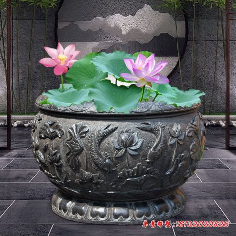 庭院景观仿古鱼缸石雕