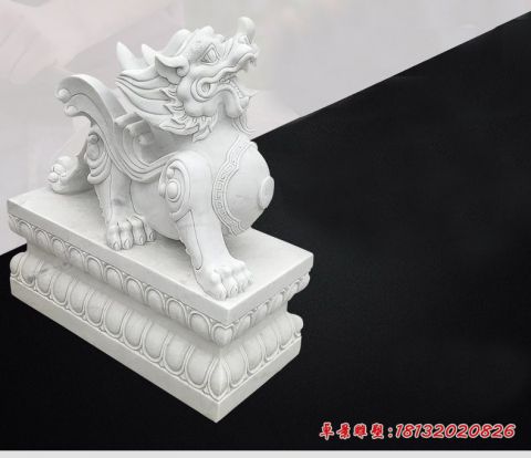 汉白玉招财神兽貔貅石雕