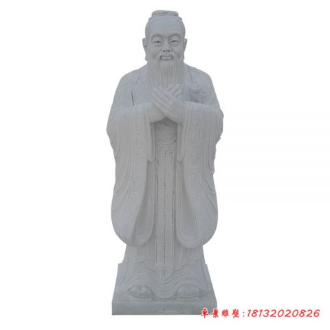 古代名人学校孔子石雕像