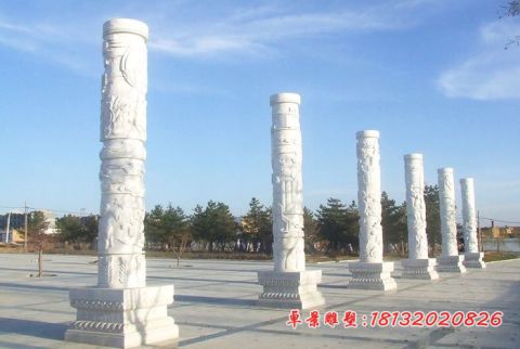 汉白玉文化柱广场石雕