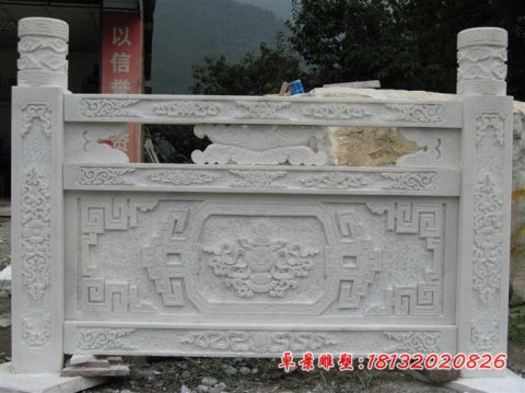 景区桥梁汉白玉栏板石雕