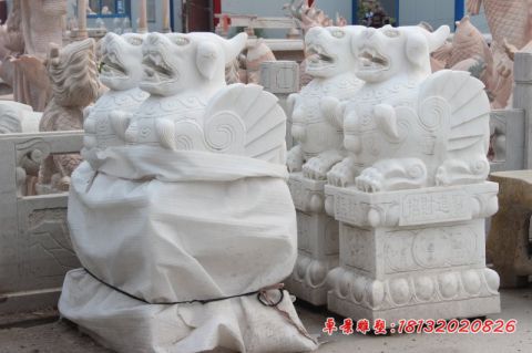 汉白玉招财神兽石雕貔貅