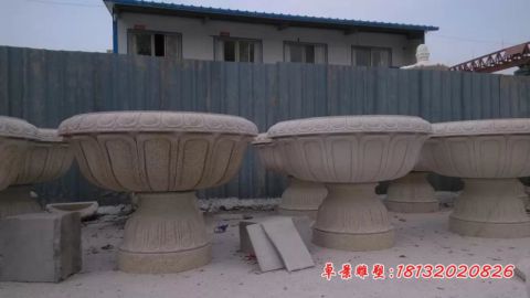 广场景观石雕花盆