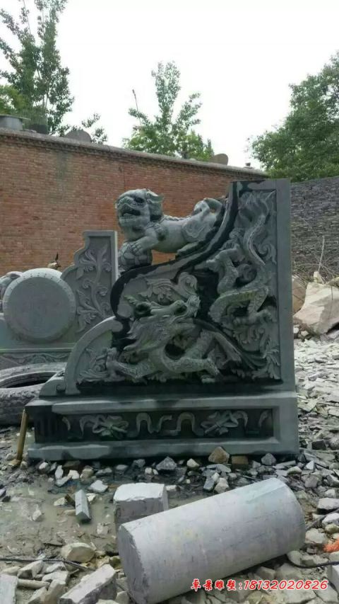 青石仿古牌坊抱鼓石门墩