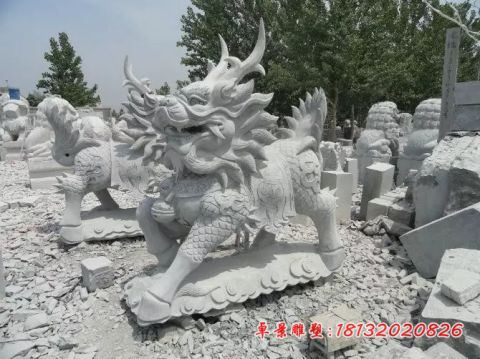 镇宅仿古立式石雕麒麟