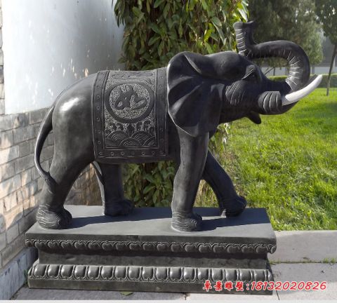 企业门口仿古石雕大象