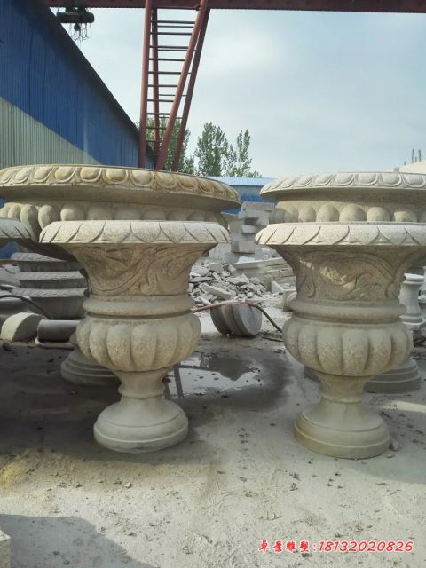 大理石欧式花盆石雕