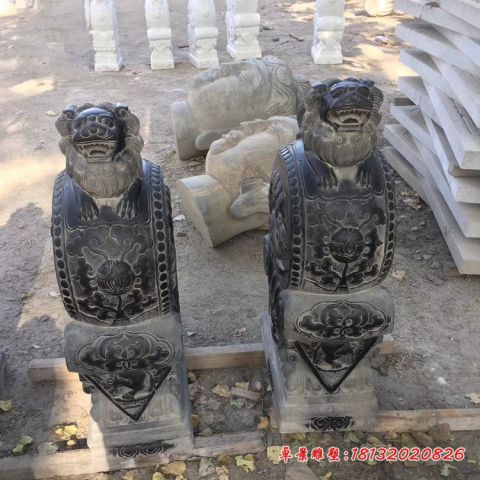 青石仿古门前狮子门墩