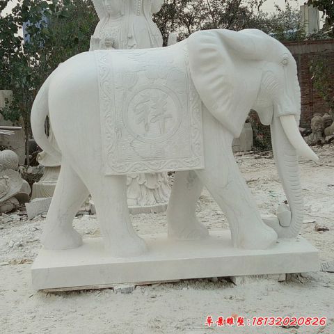 石雕动物大象雕塑