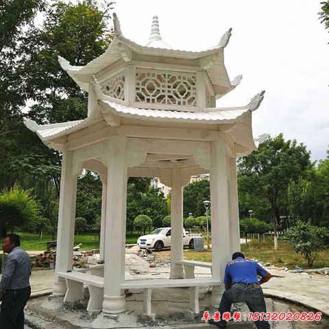 石雕公园凉亭雕塑