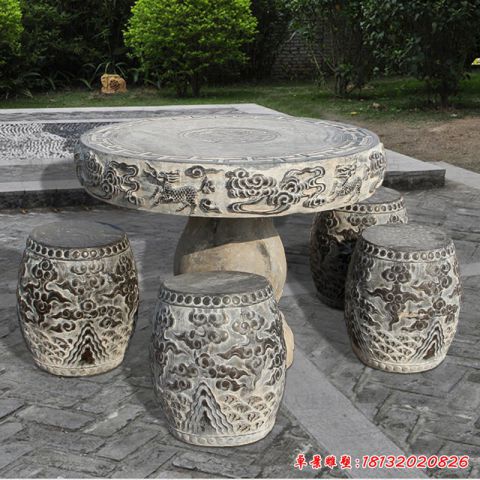 石雕小区圆桌雕塑