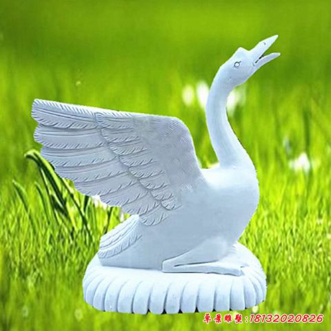 汉白玉动物天鹅石雕