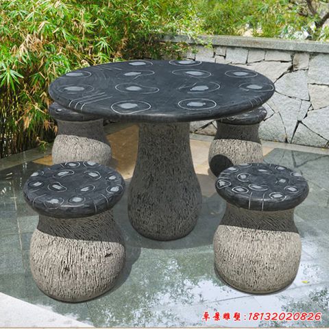 庭院圆形蘑菇石桌
