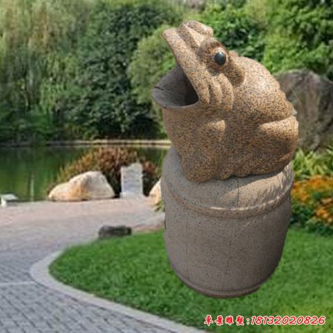 石雕动物垃圾桶