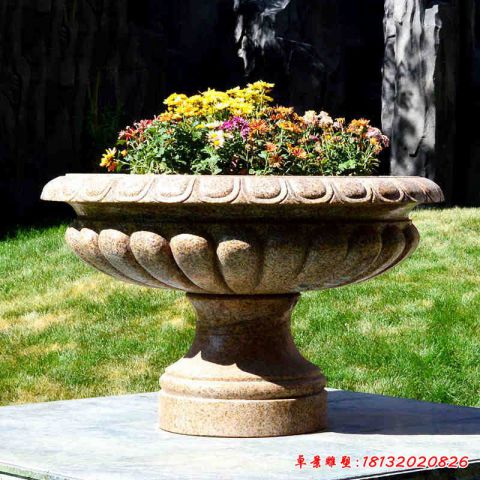 景观花盆石雕小区