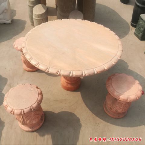 公园圆桌景观石雕