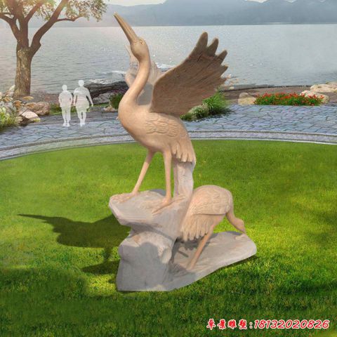 仙鹤动物石雕
