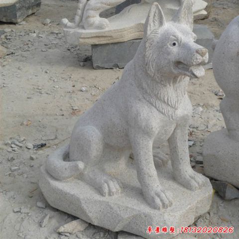 石雕园林动物狗雕塑