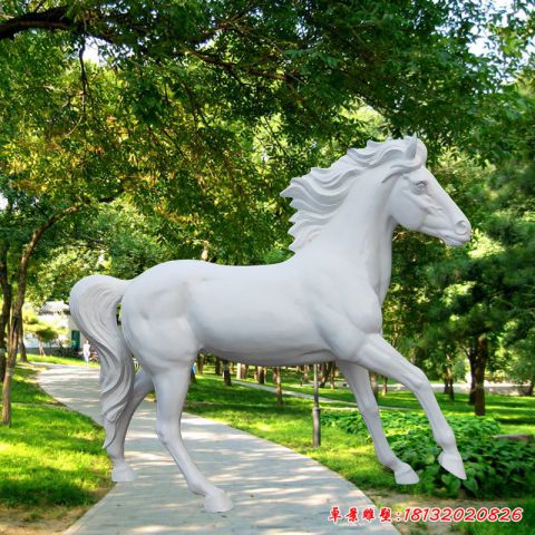 园林汉白玉动物马