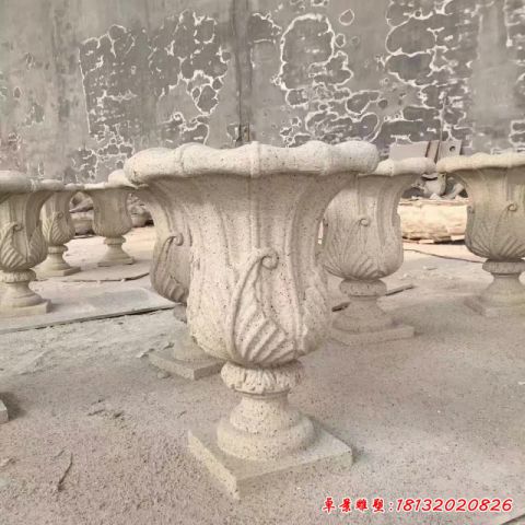 庭院景观花盆石雕