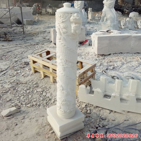 广场浮雕龙柱石雕