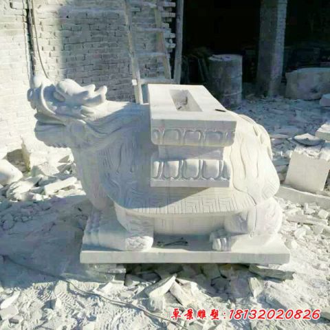 汉白玉龙龟动物石雕