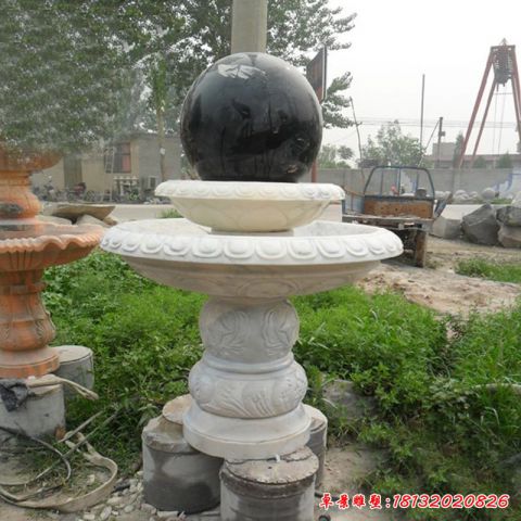 公园黑风水球石雕