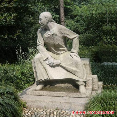 古代清朝人物石雕