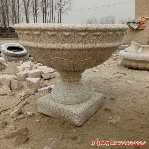 景观砂岩花盆雕塑