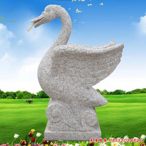 园林动物天鹅石雕