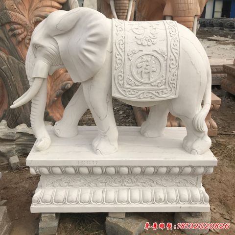 公园石雕大象雕塑