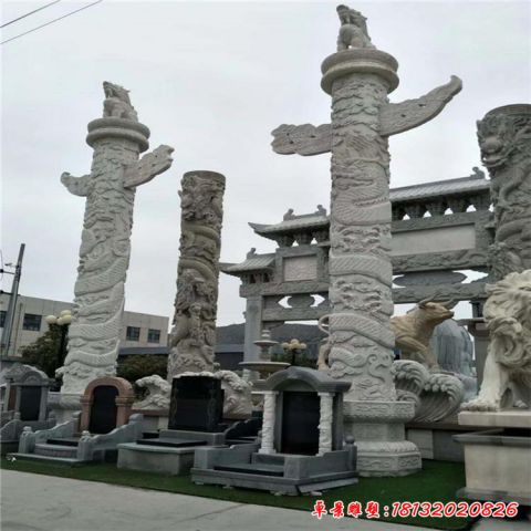 广场龙柱雕塑