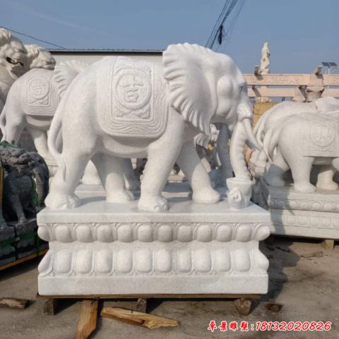 公园吉祥大象石雕