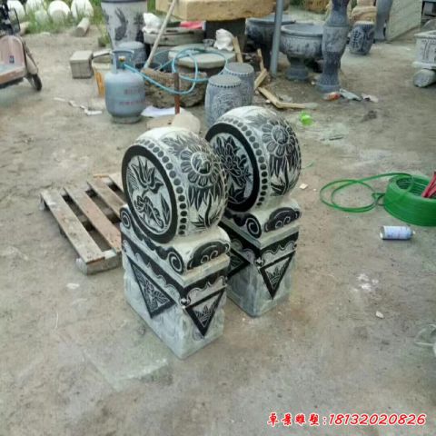 庭院仿古抱鼓石雕塑