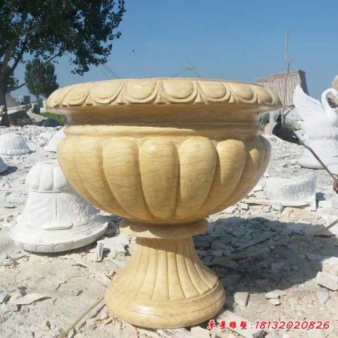 砂岩花盆石雕