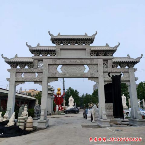 园林建筑牌坊石雕