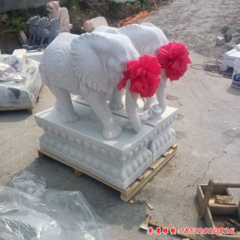 园林动物招财大象石雕