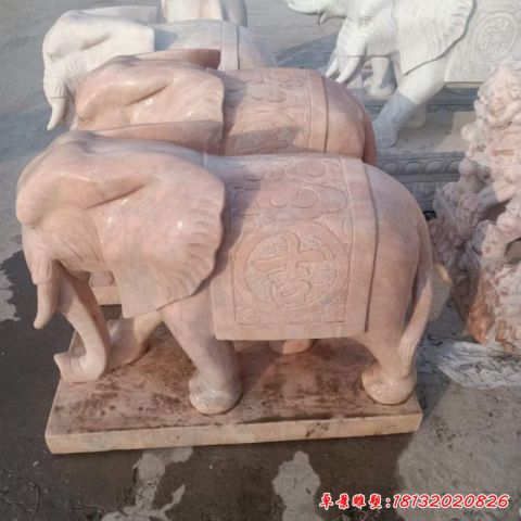 晚霞红园林动物大象