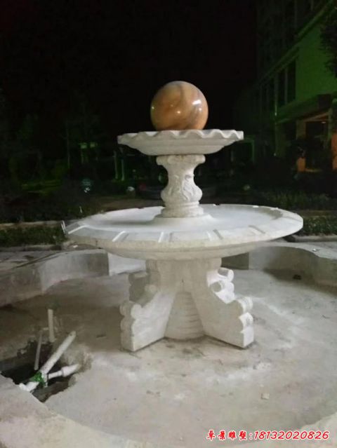 汉白玉景观风水球雕塑
