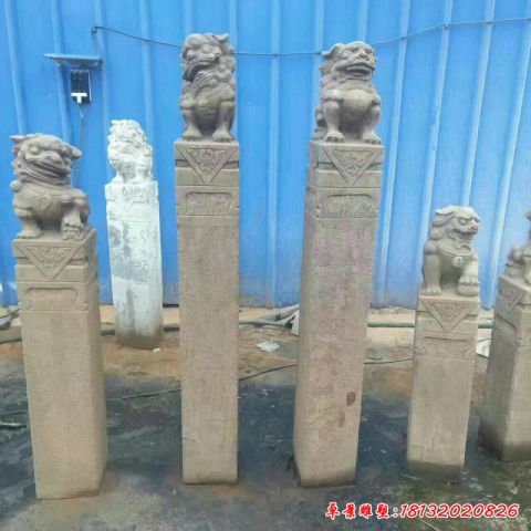 公园拴马桩雕塑