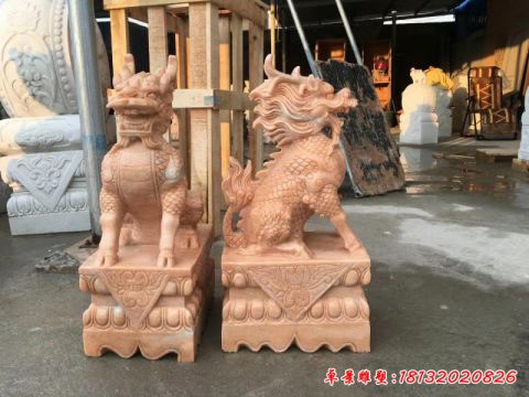 麒麟古代门墩石雕