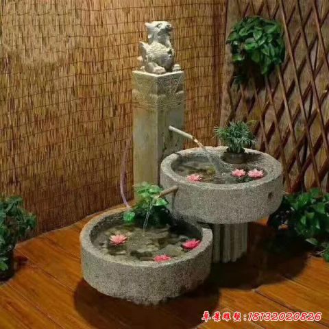 酒店景观流水池雕塑