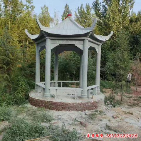 园林凤凰凉亭石雕