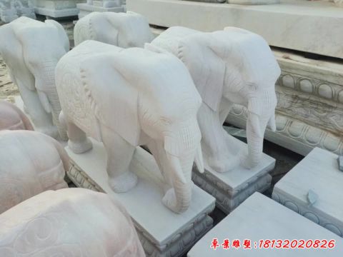 汉白玉雕塑大象