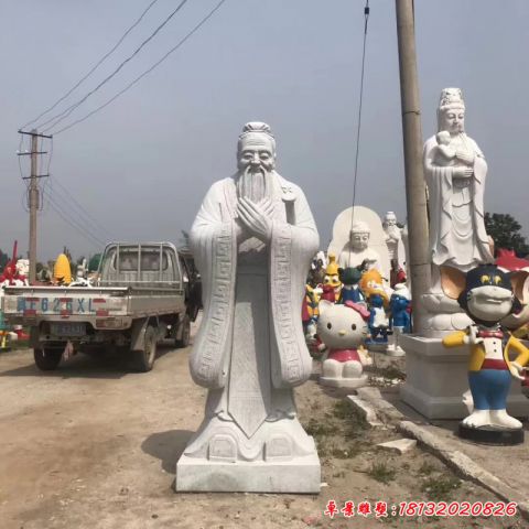 古代孔子石雕人物