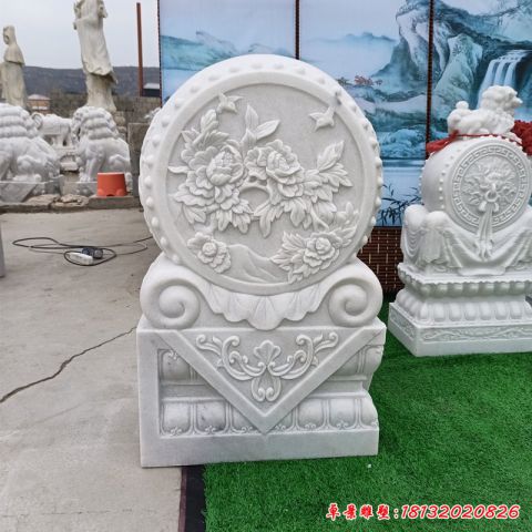 汉白玉荷花门墩